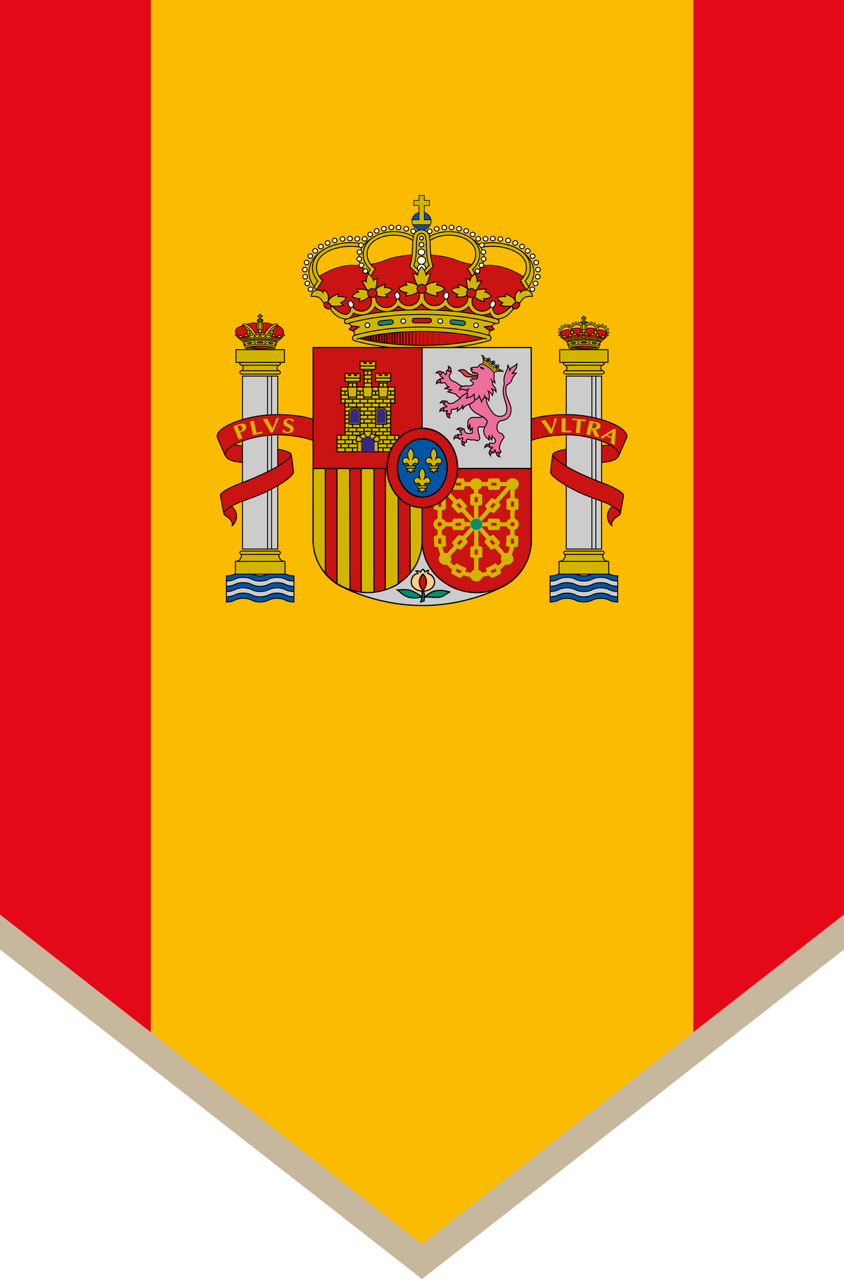 Vertical hanging flag of Spain